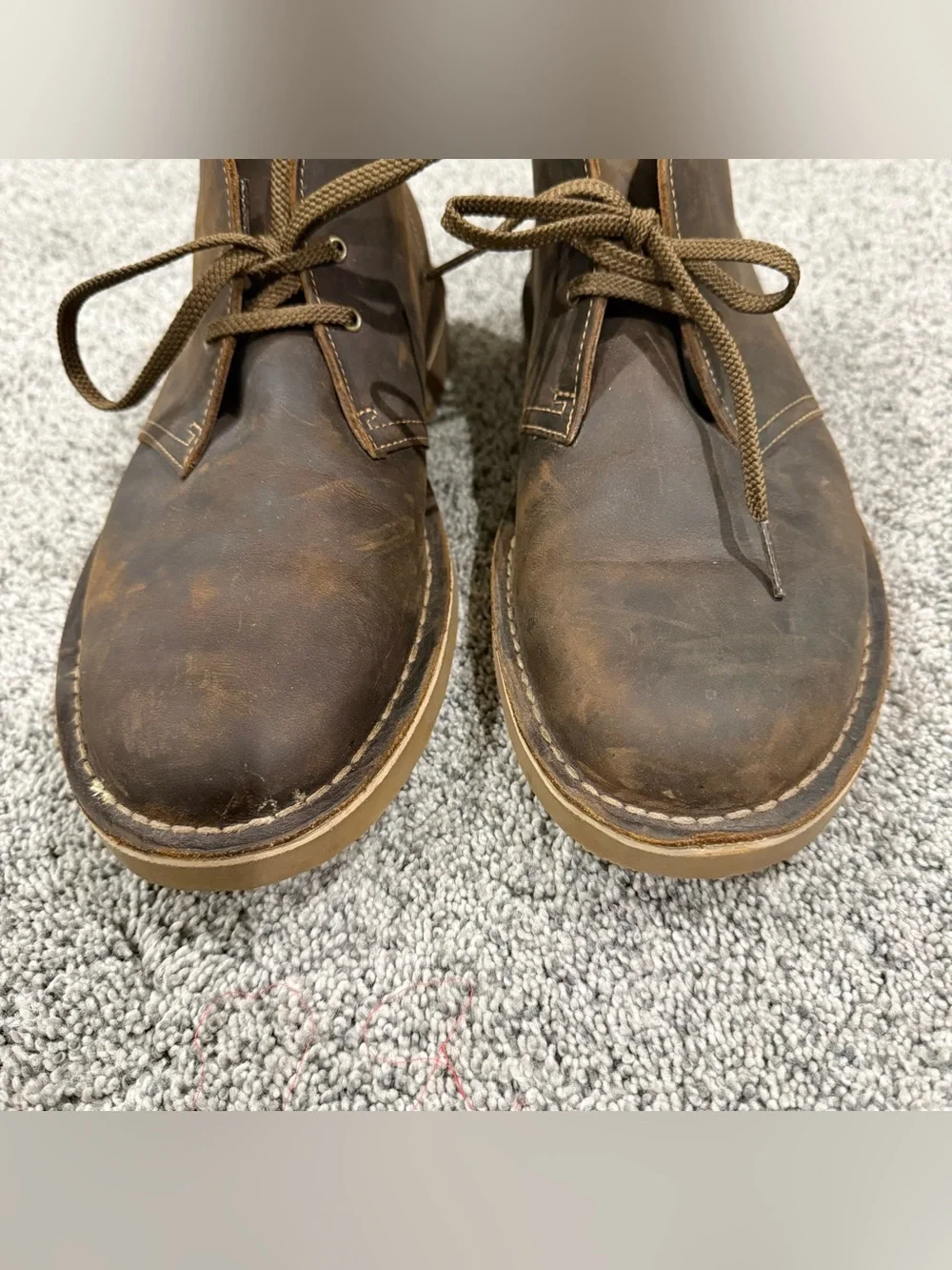 Clarks Brown Leather Chukka Boots Ortholite Comfort Gorpcore Cabin Men’s US 13